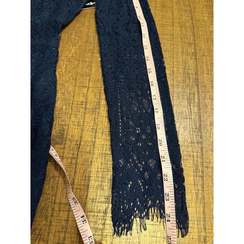 Lulus Navy Lace Dress Long Sleeve Midi Cocktail Party SZ S - Picture 9 of 15